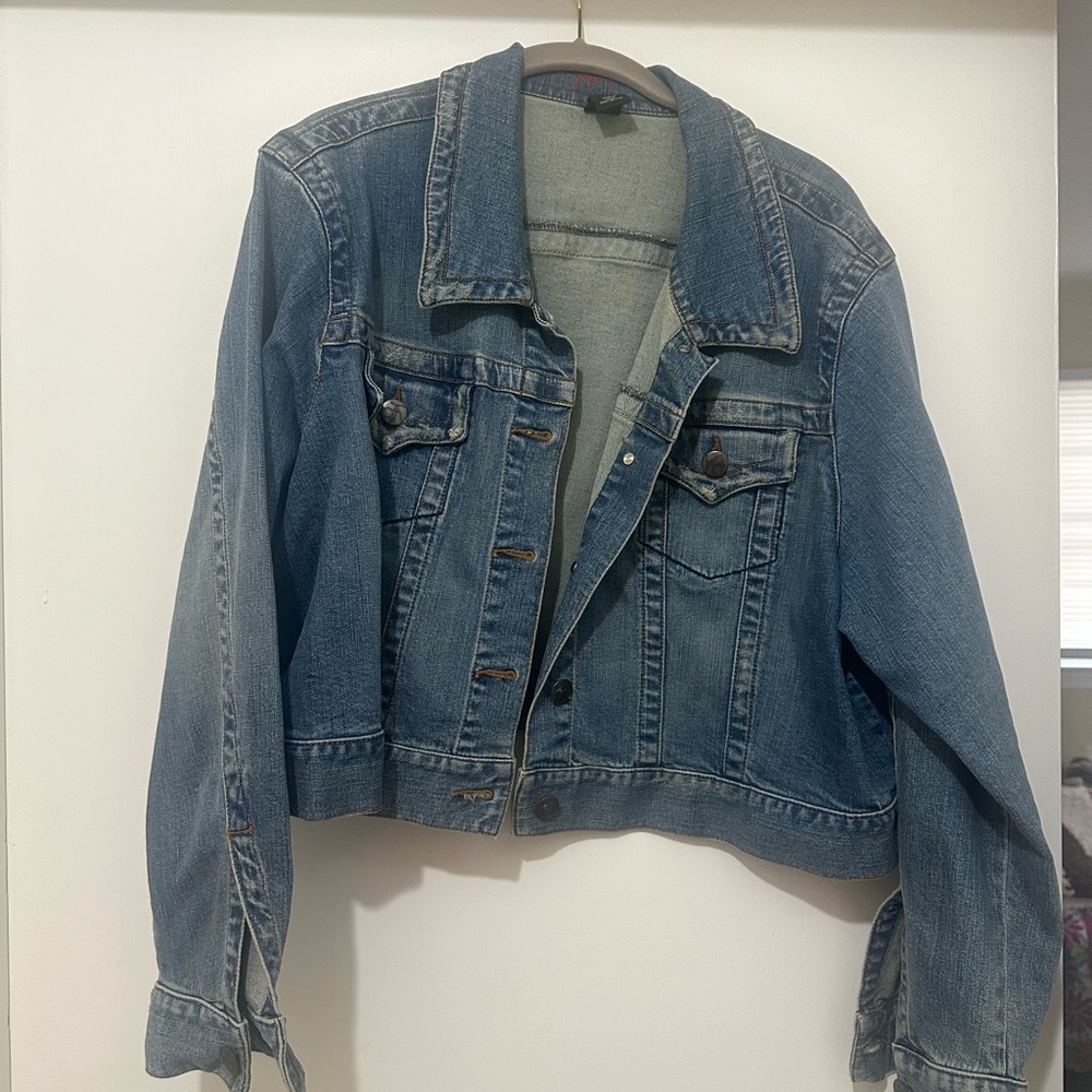 Lane Bryant cropped jean jacket, sz 22/24